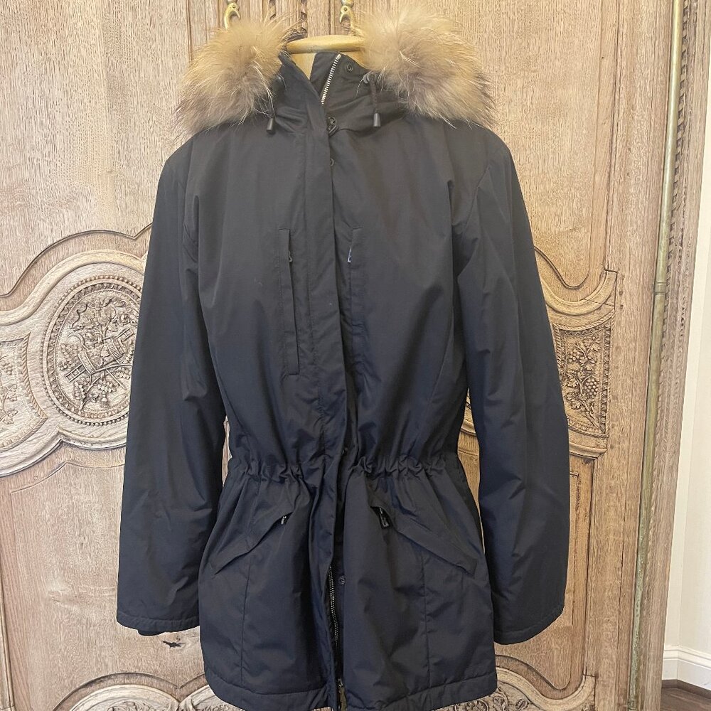 Bogner Sport Black Winter Coat with Fur Collar Size 8